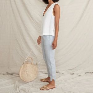 MARINE LAYER ALLISON PANTS ON BLUE/WHITE STRIPE XS